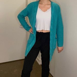 Teal Knit Cardigan